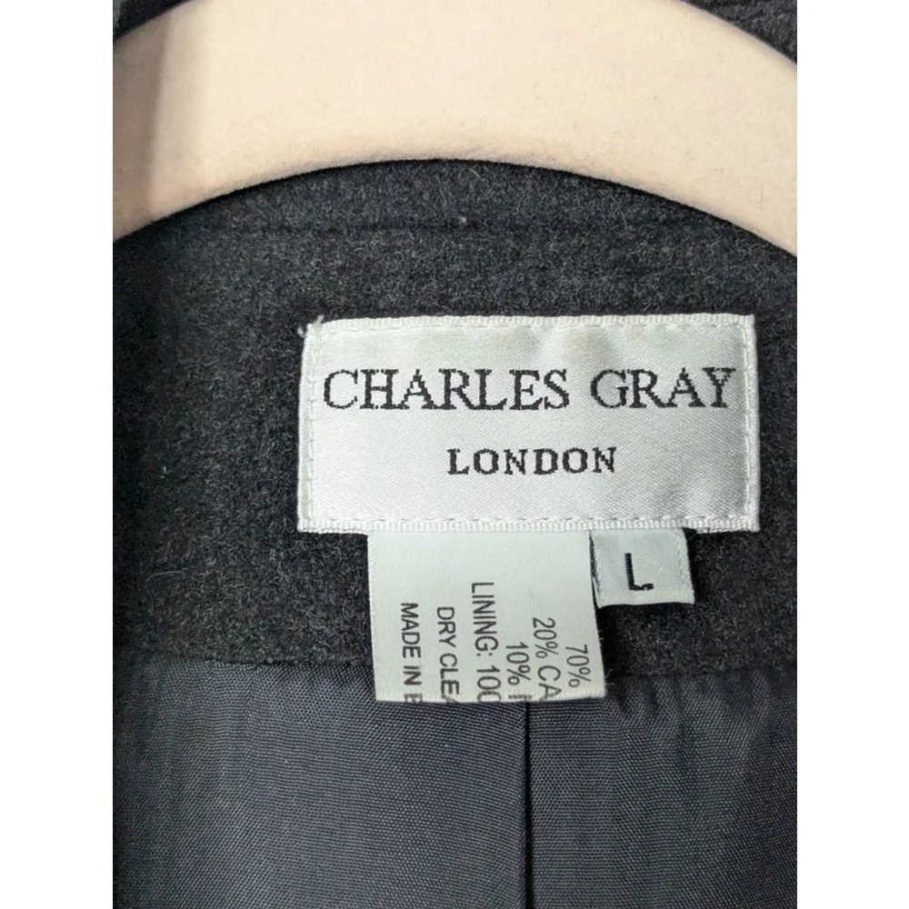 CHARLES GRAY London Blazer Women's L Charcoal Coat 70% Wool 20% Cashmere - Picture 5 of 5